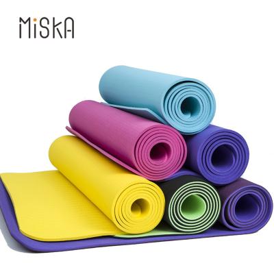 China Double Thickness Non-Slip Exercise 6mm Tape Fitness Eco-Friendly Color Tape Yoga Mat for sale