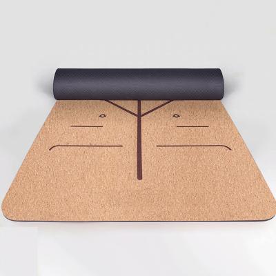 China High Quality Price Friendly Nature GYM Yoga Mat rubber+ Cork Cork Yoga Mat Wholesale Eco Cork Natural Rubber Custom Printed Factoey for sale