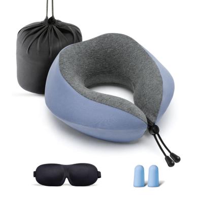 China Anti-Static Easy Carry Travel U Shape Memory Foam Eye With Mask And Earplugs U-shaped Pillow for sale