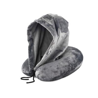 China Factory direct creative hooded nap u shape pillow anti-static neck pillow travel head and neck office hooded pillow for sale