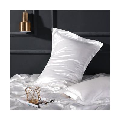 China Fast Shipping Eco-Friendly Luxury Solid Color Anti Dust Mite Stain Pillow Cover Silk Pillowcase for sale