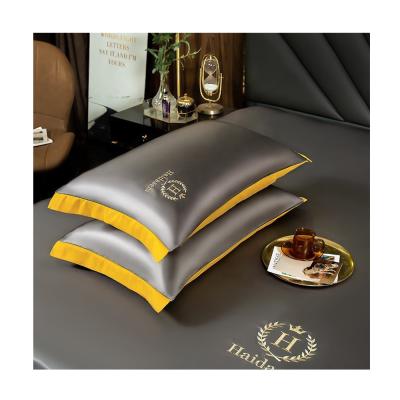 China Wholesale five star fabric embroidered hilton pillowcase 48*74cm hotel pillow case polyester anti-static stain for sale