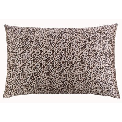 China Hot Selling Anti-Static Good For Hair And Skin Leopard Print Pillowcover Pure Mulberry Silk Pillowcase for sale