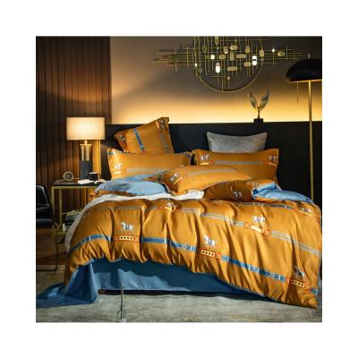 China Anti-Static Luxury European Style Bedding Sheets Sets Four-Piece 60s Silk Sheet Set for sale