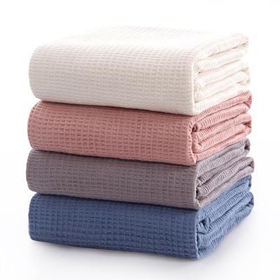 China Wholesale Anti-Static Waffle Soft Adult Bamboo Weave Premium 100% Cotton Baby Blanket for sale