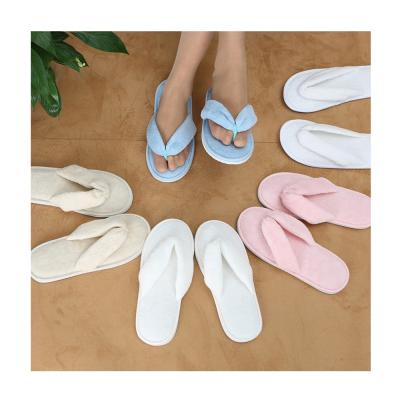 China Wholesale Custom Washable Five Star Hotel SPA Slippers Hotel Bathroom Hospital Cotton Slippers Disposable Flip Flops for sale