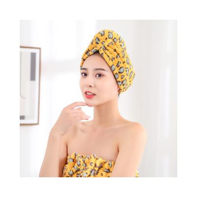 China Durable Thick Double Water Towel Bath Shower Turban Absorbing Head Wrap Dry Hair Quick Hat for sale