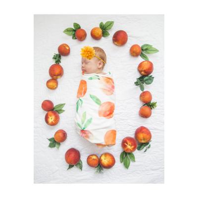 China Hot Selling Anti-static Photo Baby Blanket Custom Printed Newborn Hair Band To Wrap Covering Set for sale