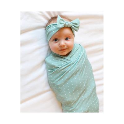 China High Quality Anti-Static Wrap Cloth Skin-Friendly Newborn Photo Props Headband Wrap Covering Set for sale