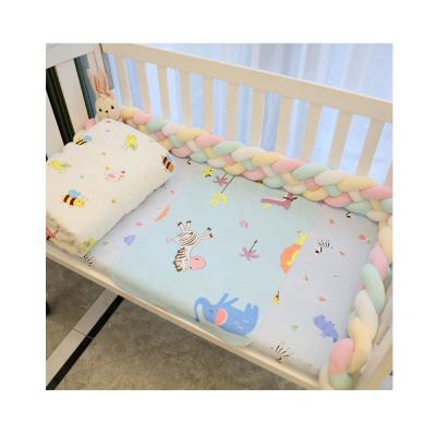 China 100%Organic Cotton Crib Mattress Protector Anti-Static Custom Cover Fitted Single Fitted Baby Crib Sheet for sale