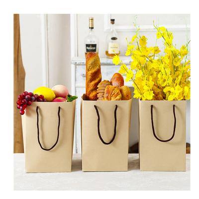 China Recycled Brown Kraft Materials SY Good Price White Gift Shopping Carrier Bags With Black Cotton Rope Handles for sale