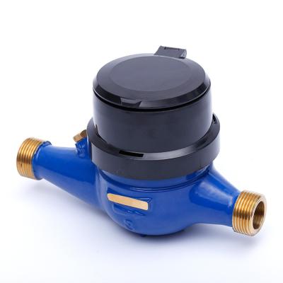 China ISO 4064 Class B copper multi-spray dry-dial brass type cold water meter with external adjuster for sale