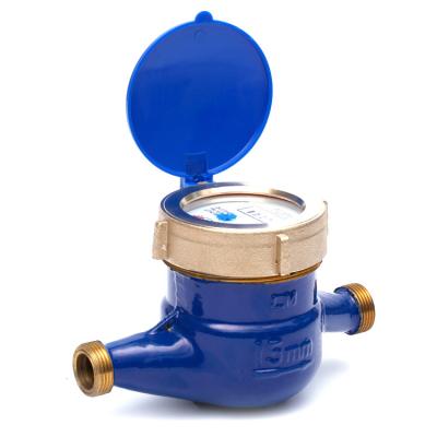 China ISO 4064 Class B 15mm Indonesia Standard Brass Inner Multi-Jet Adjuster Multi-Jet Dry Dial Water Meter for sale