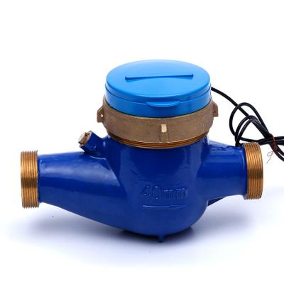 China South Africa ISO4064 Class B 40mm Brass Cold Water Flow Meter Pulse Adjuster Remote Control External Multi Jet Outlet Pulse Flow Meter for sale