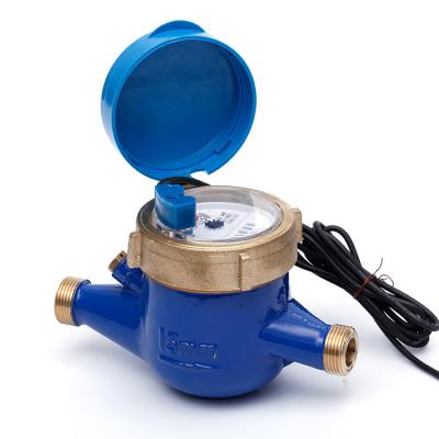 China Popular remote control water meter in South Africa ISO4064 class B pulse output mulit jet water flow dry brass cold meter brass body for sale