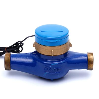 China South Africa ISO4064 Class B 32mm Pulse Regulator Indoor Dry Jet Brass Cold Water Meter Mulit Water Meter for sale