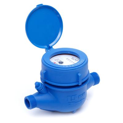 China Best Selling Nylon in Brazil ISO 4064 Class B 15mm Nylon Plastic Multi-Jet Dry Dial Water Meter with External Adjuster for sale