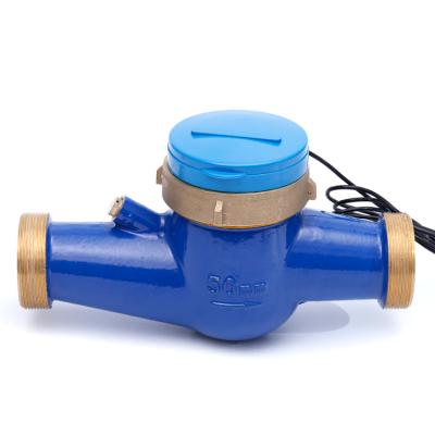 China Popular Remote Control Water Meter in India ISO4064 Class B Multi Pulse Jet Dry Brass Cold Water Remote Control Meter with External Adjuster for sale