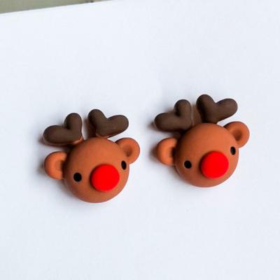 China 2021 Fashion Cute Cute Tree Reindeer Acrylic Christmas Eice Stud Earrings Gift For Women for sale