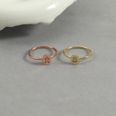 China Cute New Eico Simple Design 18k Gold Plated Personalized Bear Christmas Gifts Ring For Girl Jewelry Christmas Gift for sale