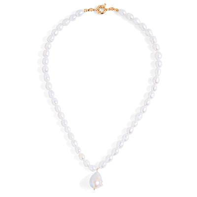 China Eico TRENDY beaded pearl necklace new design women necklace along pearl choker necklace fashion jewelry for sale