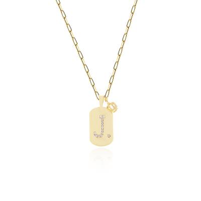 China BOHEMIA Eico Necklace Alphabet Letter J Zircon Jewelry Initials Initial Necklace for sale