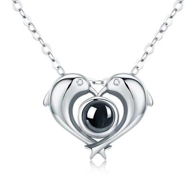 China Eico Necklace Heart Shape Dolphin Pandent Romantic Initial Necklaces Sets Lover Necklace For Women for sale