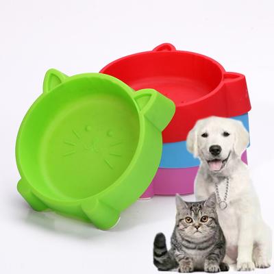 China Dog Food Bowl Dog Food Bowl Pet Viable Bowl Face Shape Cat Anti-Skid and Anti-Tipping Plastic Feeder for sale