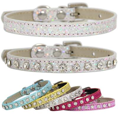 China Creative Padded Diamond Collar Pet Accessories Cat Dog Collar Training Collar Luxury Padded Flashing Collar for sale