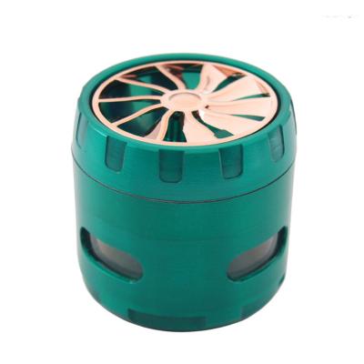 China Wholesale Custom Zinc Alloy Green 63MM Weed Herb Metal Tobacco Herb Grinder Four-Layer for sale