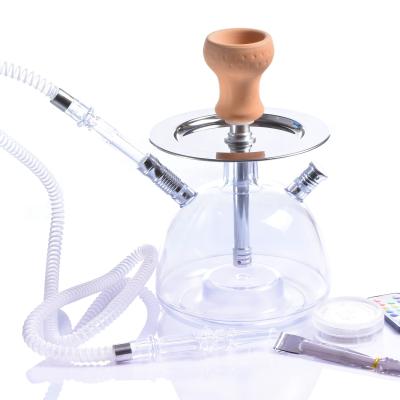 China Double Clear Acrylic Shisha Set LED Light Hookah Tobacco Bowl Water Pipe Hookah Set Hookah Set Hookah Maker for sale