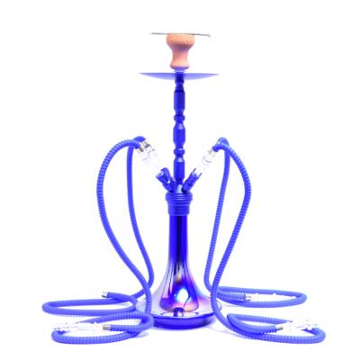 China Eco-friendly Aluminum Alloy Restaurant 4 Hose Shisha Accessories Hookah Set Hookah Shisha Arab Hose Set Narguile Chicha for sale