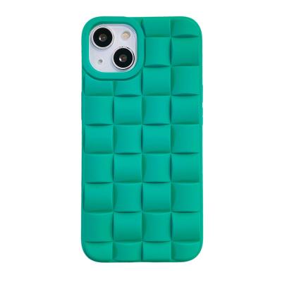 China Solid color shockproof simple woven pattern suitable for iPhone 13/pro/max 12 phone case 14 x/xs 8p soft silicone for sale