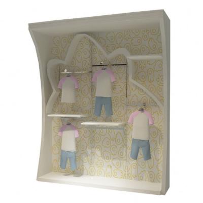 China Eco - Friendly Wooden Wall Mounted Clothing Display Stand Shelves For Store for sale