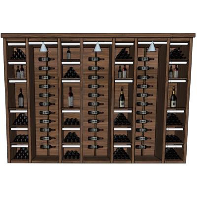 China Popular Wooden Embedded Living Room Bar Rack Display Red Wine Wall Wine Cabinet For Home for sale