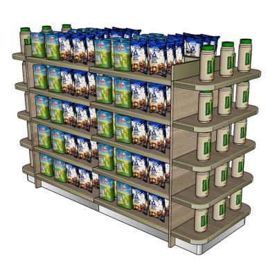 China Double Sided Design Advertising Display Stand Supermarket Gondola Shopping Shelf Rack for sale