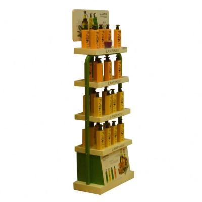 China Practical Free Standing Shelf Metal Eco-Friendly Cosmetics Display Stand Holder for sale