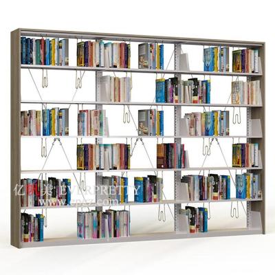 China Modern School Bookcase Double Sided Bookshelf With Adjustable Metal Rack for sale