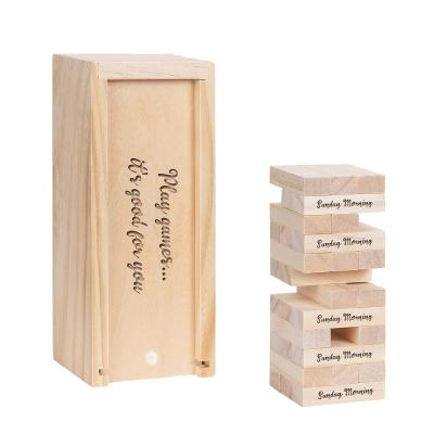 China OEM Non-Toxic WOODEN GAME Games Wooden Block Custom Engraved Party Game In Wooden Case for sale