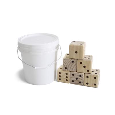 China Wooden Yard Lawn Game Toy Throwing Custom 6 Sided Big Wooden Dice Game Set for sale