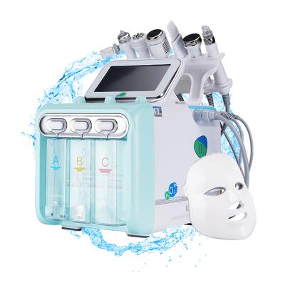 China Dark Circles Salon Home Use Oxygen Spray 6 In 1 Hydraulic Facial Machine Small Water Bubbles Peel Deep Cleansing Beauty Machine for sale