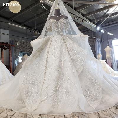 China Jancember HTL2199 Anti-Static Bohemian Off The Shoulder Beading Sequin Wedding Dress Bridal Gown for sale