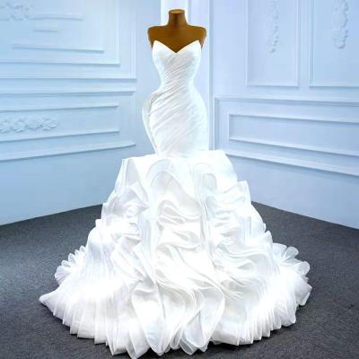 China Jancember Satin Wedding Dress Eegant Sweetheart Neckline Anti-Static Sleeveless Wedding Dress RSM67221 for sale