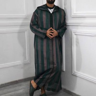 China De Modest Muslimah Styling Jl 032 stand alone 2021 European and American green plaid style long dress Muslim ethnic shirt for sale