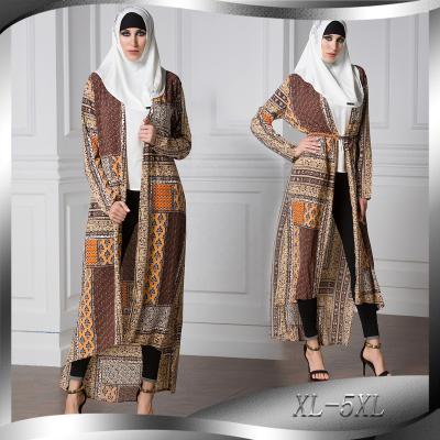 China Modest Muslimah Styling Long Retro Long Sleeve Loose Large Size Long Robe Muslim Arab Coat Fashion CM171 for sale