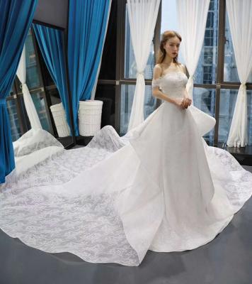 China Anti-Static Pakistani Bridal Detachable Train Wedding Dress Mermaid Wedding Dress Bridal Gowns RSM66760 for sale