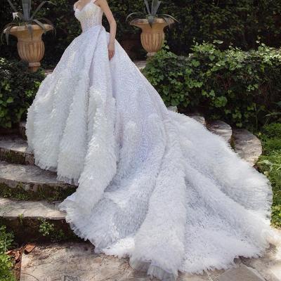 China Jancember Sequin Wedding Dress Anti-static High Quality Luxury Beading Wedding Dress RSM67321 for sale