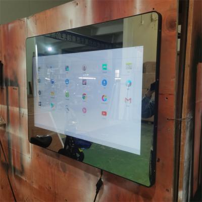 China Illuminated Customize System Android Touch Screen Vanity With TV Screen Smart Magic Mirror Beauty Mirror for sale