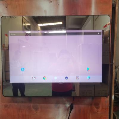 China New Illuminated Arrive IP44 Smart Android Bathroom Mirror TV Led Mirror With Touch Screen Wifi Magic Mirror TV for sale