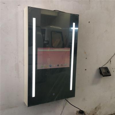 China Modern Luxury Mirror Cabinet for Bathroom Digital Mirror Cabinet Aluminum Wall Mounted Bathroom Mirror Cabinet with TV for sale